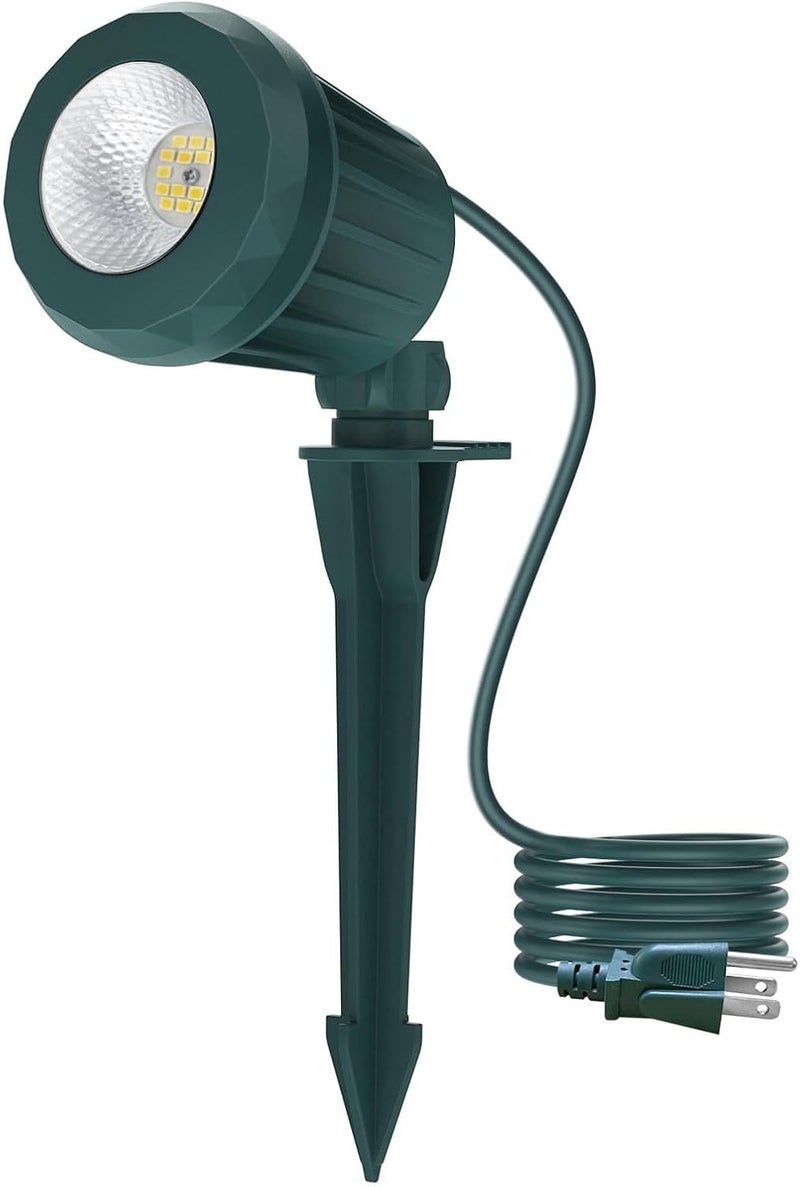 Holeva Spotlight Outdoor – 120V Plug-in, 2700K Warm White LED Landscape Spot Lights with RGB 3 Lenses for Yard, Garden, Lawn&Tree Decor, IP67 Waterproof, Perfect for Holidays&Everyday (1 Pack, Green) - Image 1